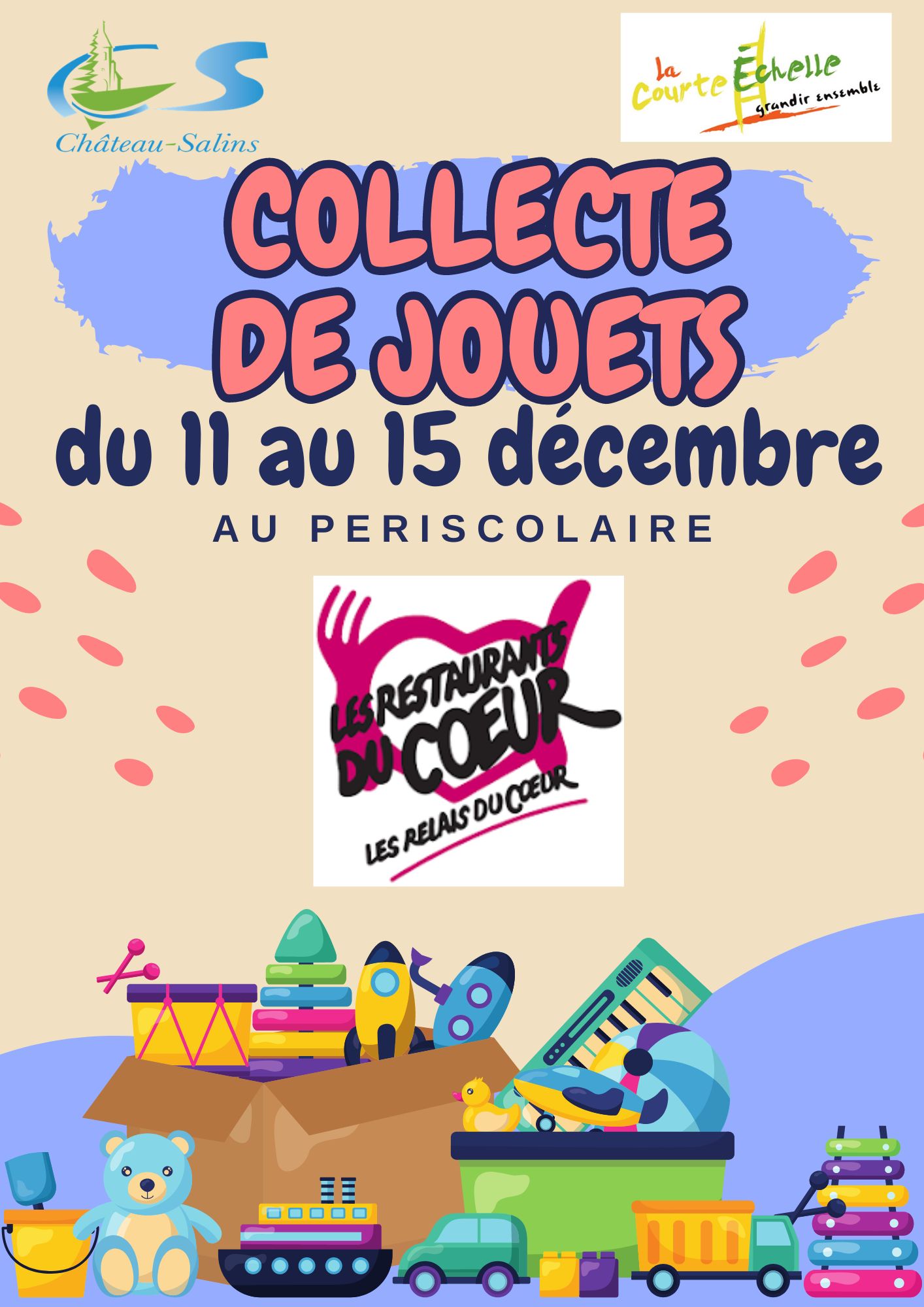 Affiche Collecte jouets restos du coeur 2023